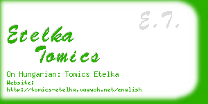 etelka tomics business card